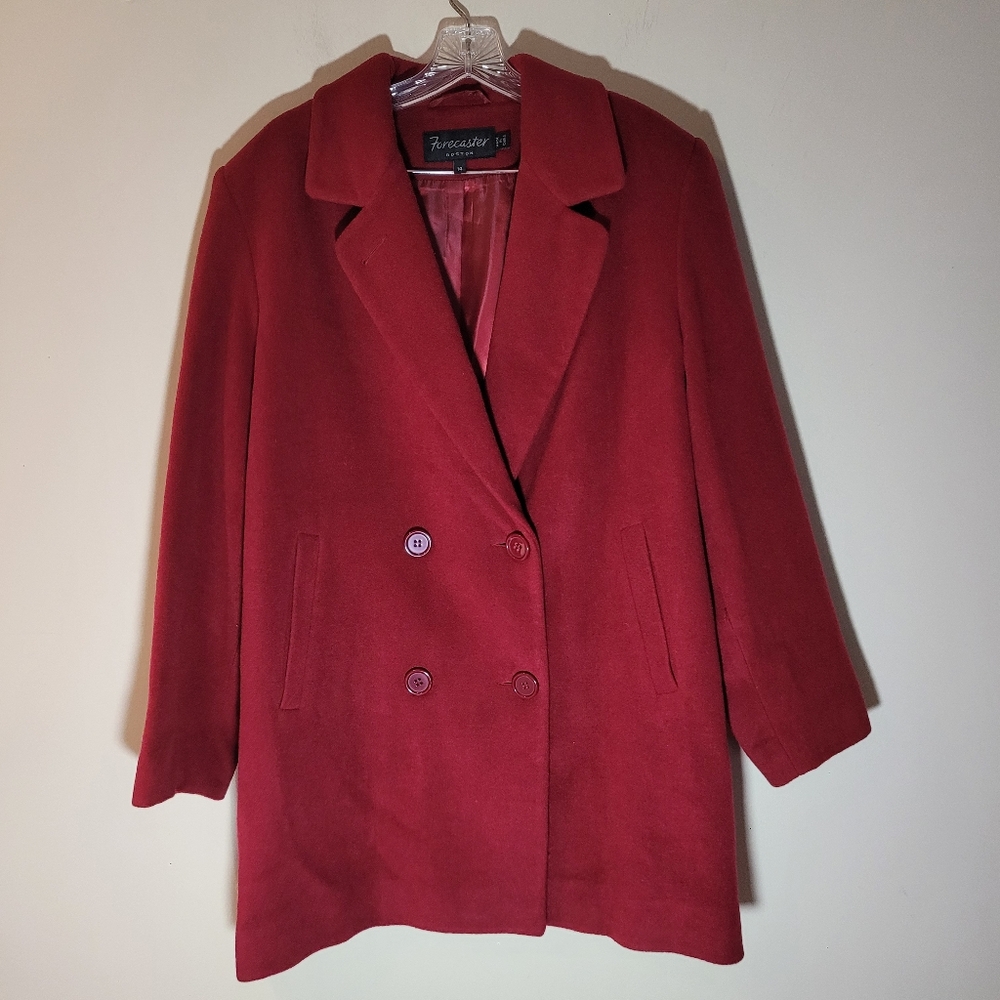 Forecaster Boston Women's Red Wool Blend Vintage Peacoat Size 14